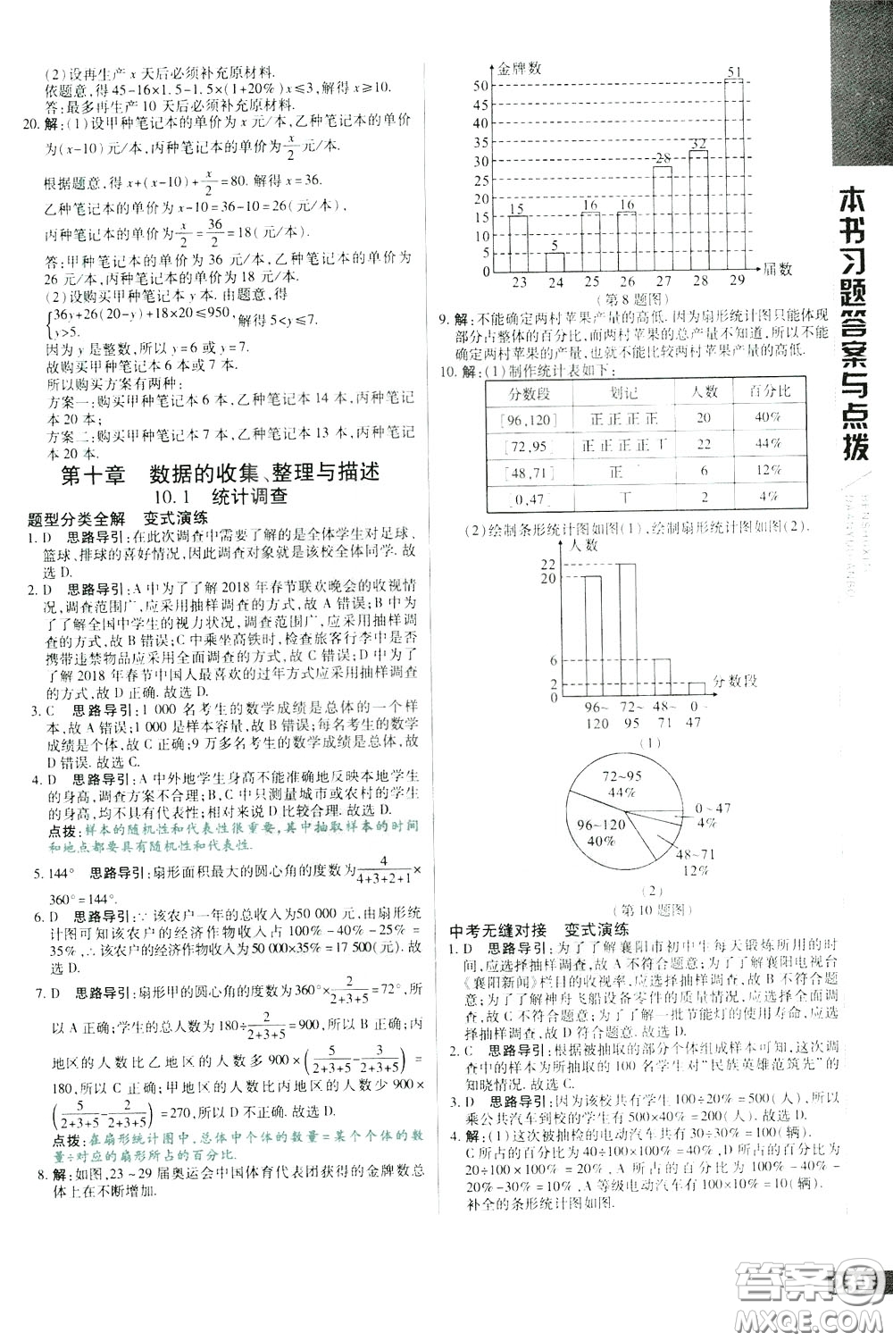 2020年萬向思維倍速學(xué)習(xí)法七年級數(shù)學(xué)下人教版參考答案