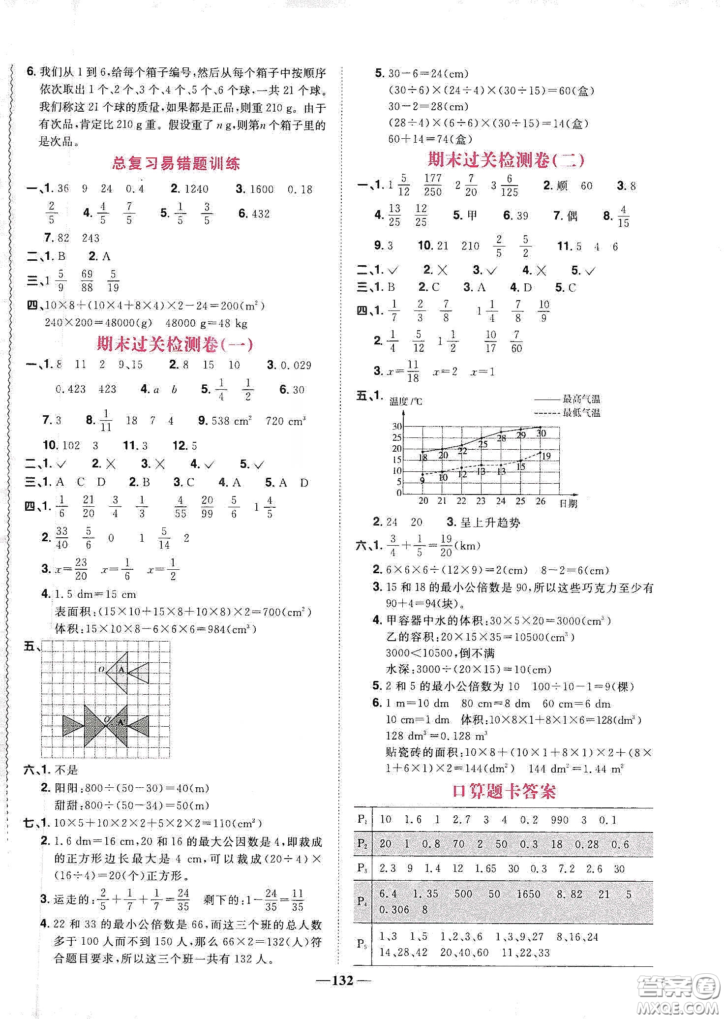 宇軒圖書2020春陽(yáng)光同學(xué)課時(shí)優(yōu)化作業(yè)五年級(jí)數(shù)學(xué)下冊(cè)人教版天津適用答案