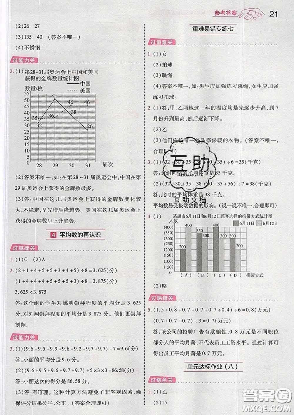 天星教育2020年一遍過(guò)小學(xué)數(shù)學(xué)五年級(jí)下冊(cè)北師版答案