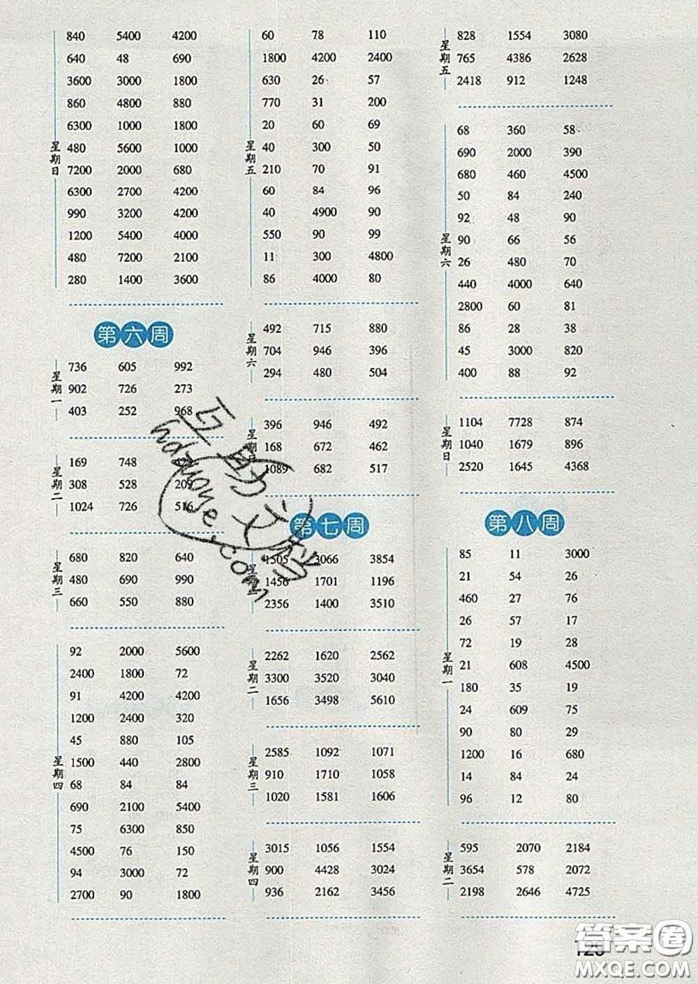 2020年經(jīng)綸學(xué)典口算達人三年級數(shù)學(xué)下冊青島版答案