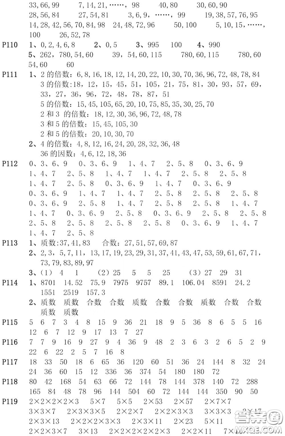 河海大學(xué)出版社2020年瘋狂口算小學(xué)數(shù)學(xué)口算題卡5年級參考答案