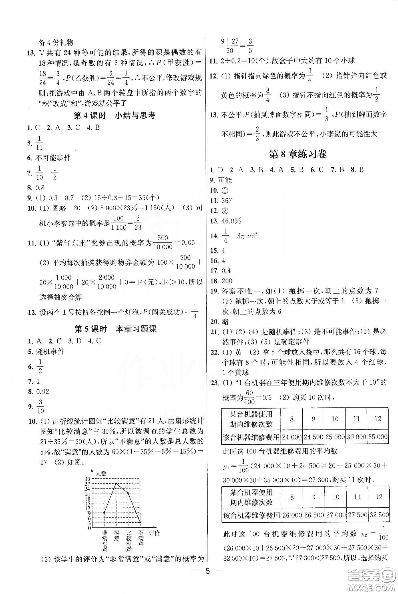 南京大學(xué)出版社2020提優(yōu)訓(xùn)練課課練八年級數(shù)學(xué)下冊課標(biāo)江蘇版答案