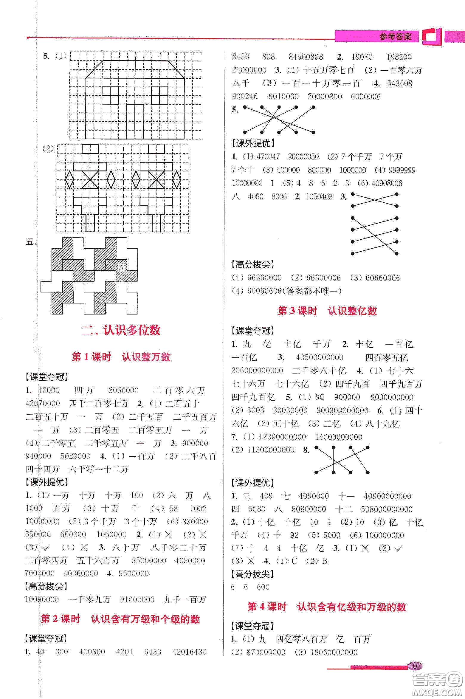 超能學(xué)典2020高分拔尖提優(yōu)訓(xùn)練四年級數(shù)學(xué)下冊江蘇版答案