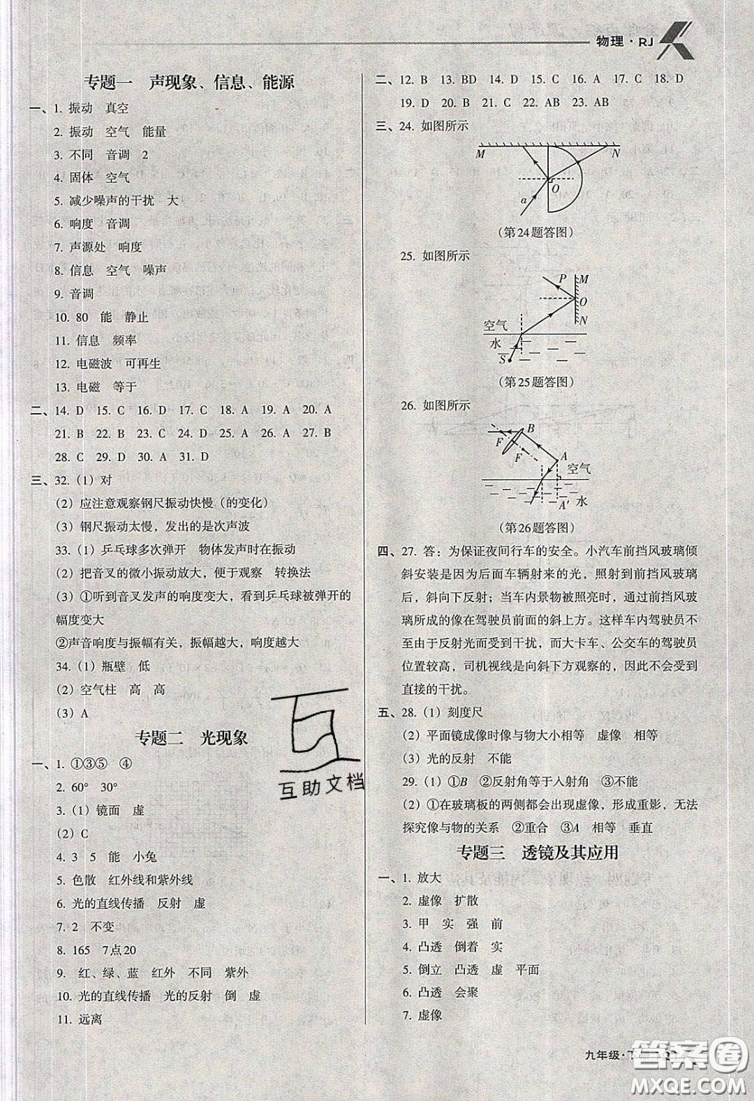 遼海出版社2020全優(yōu)點(diǎn)練課計(jì)劃九年級(jí)物理下冊(cè)人教版答案