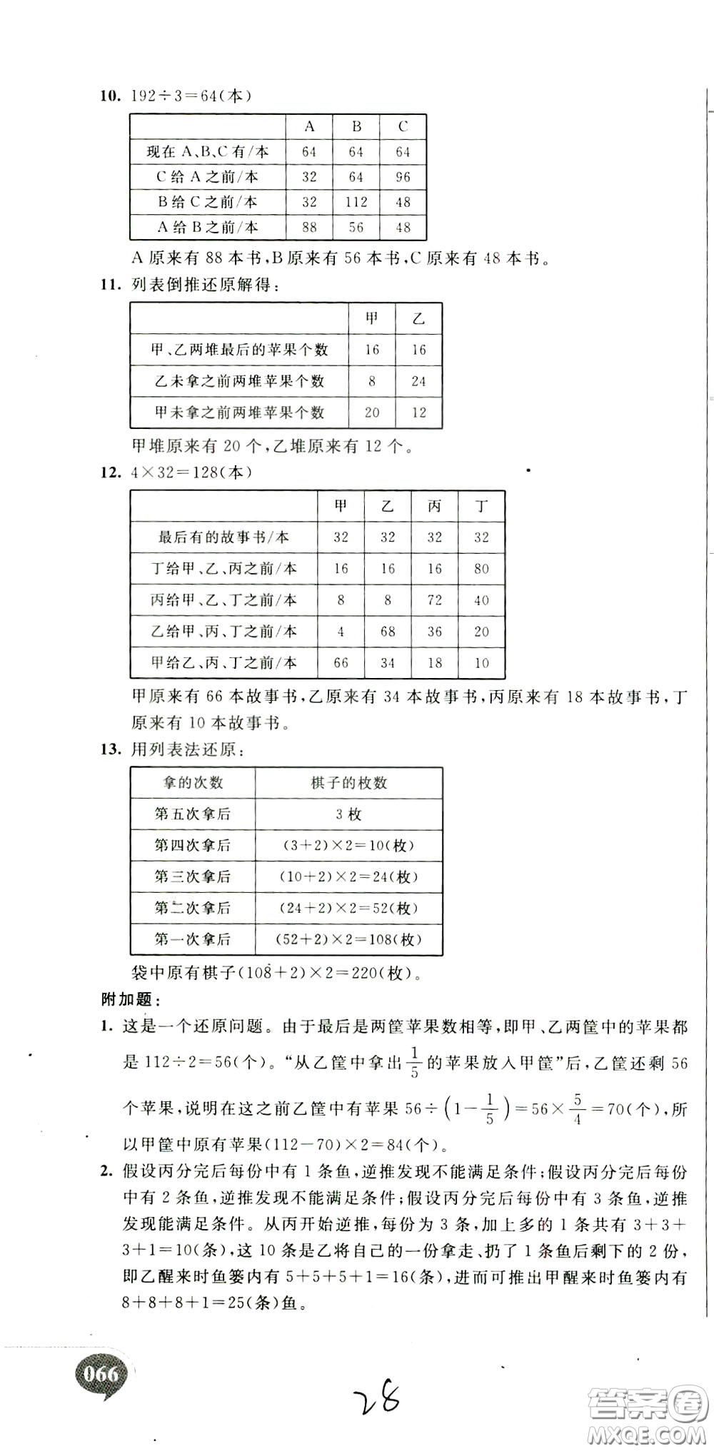 2020年小學(xué)奧數(shù)典型題舉一反三沖刺100分測(cè)評(píng)卷四年級(jí)參考答案