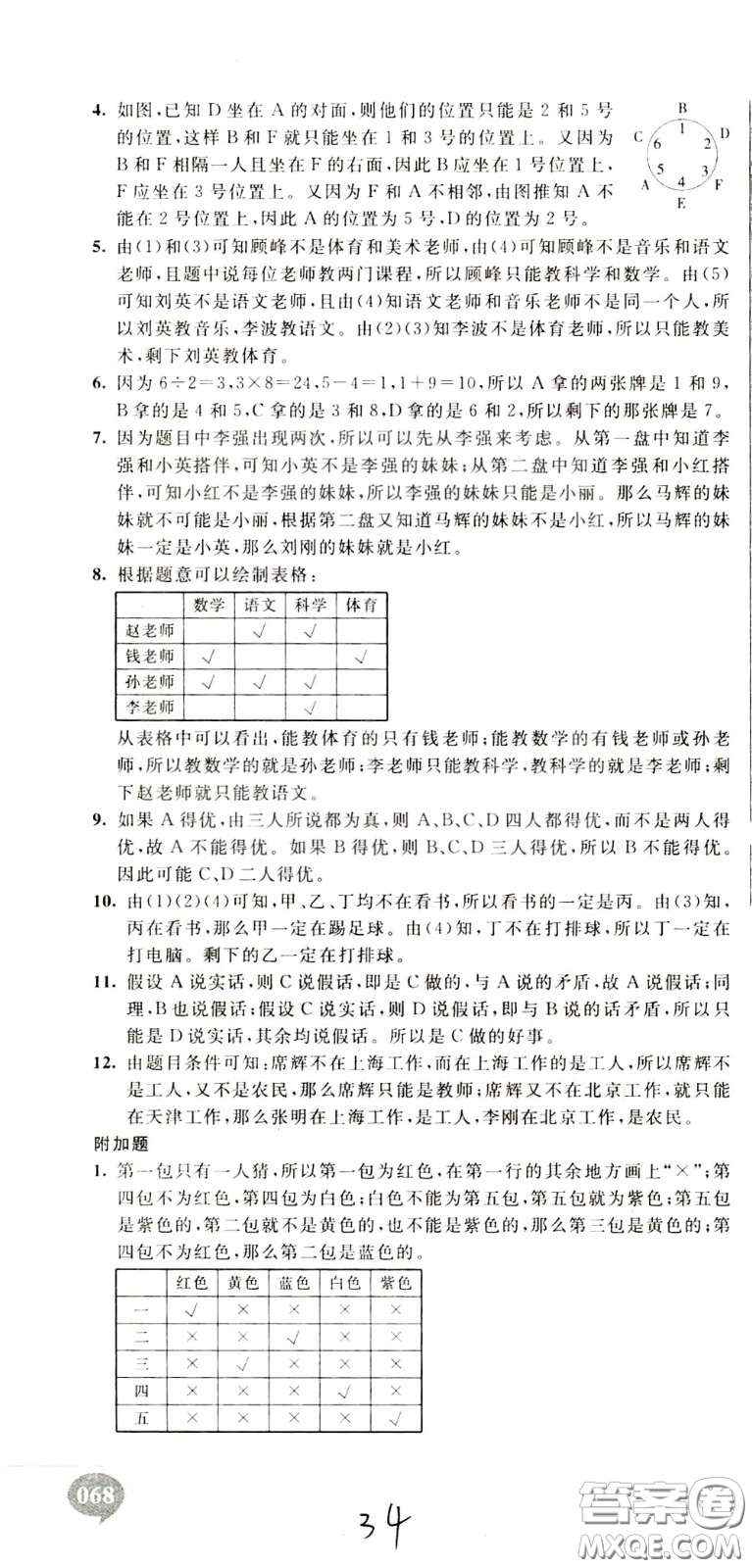 2020年小學(xué)奧數(shù)典型題舉一反三沖刺100分測評卷五年級參考答案