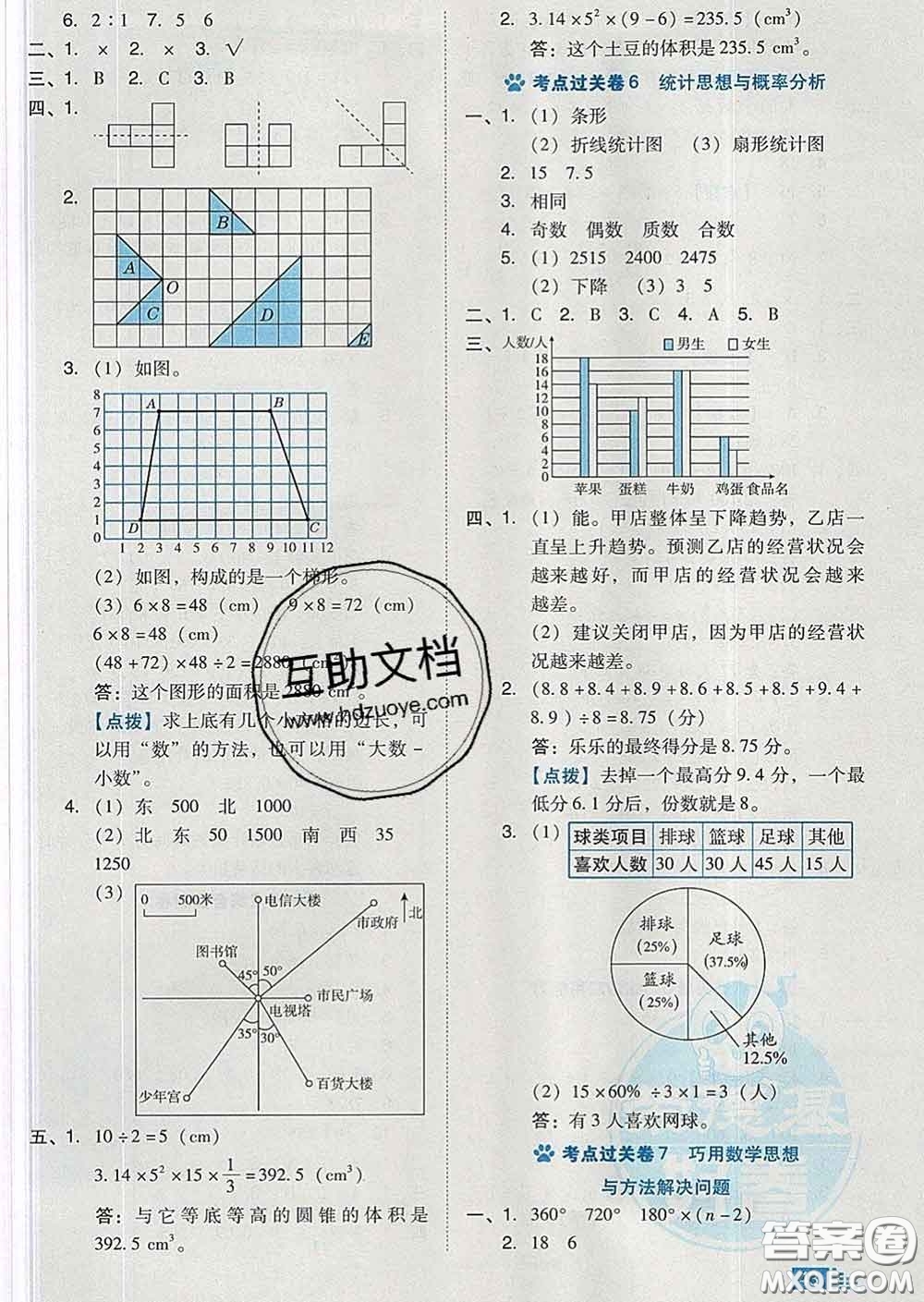 吉林教育出版社2020春季榮德基好卷六年級(jí)數(shù)學(xué)下冊(cè)人教版答案