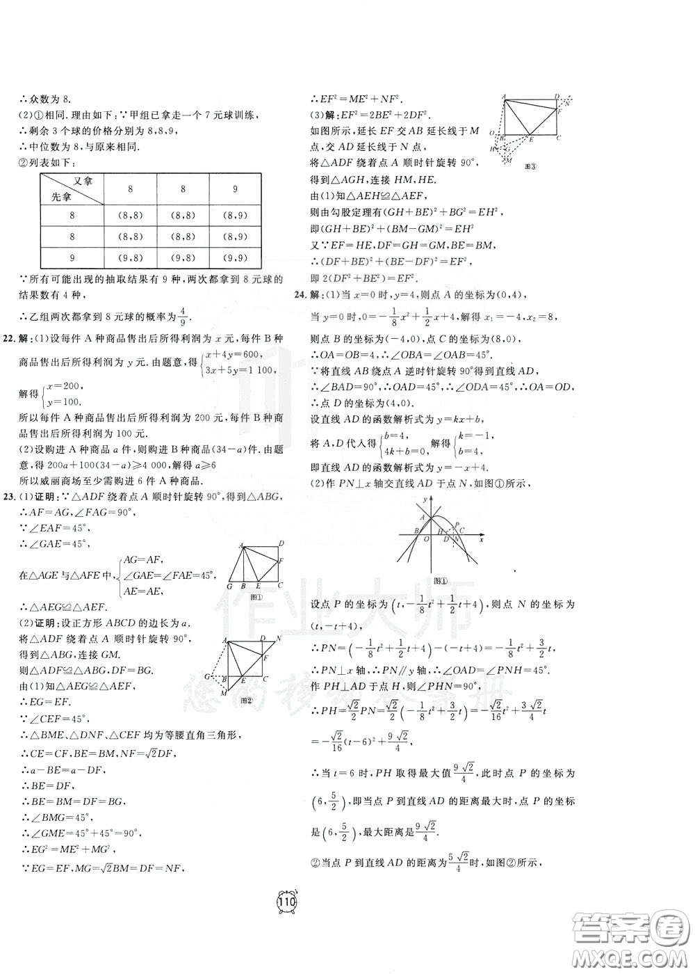 上海大學(xué)出版社2020年過關(guān)沖刺100分?jǐn)?shù)學(xué)九年級下冊R版人教版參考答案