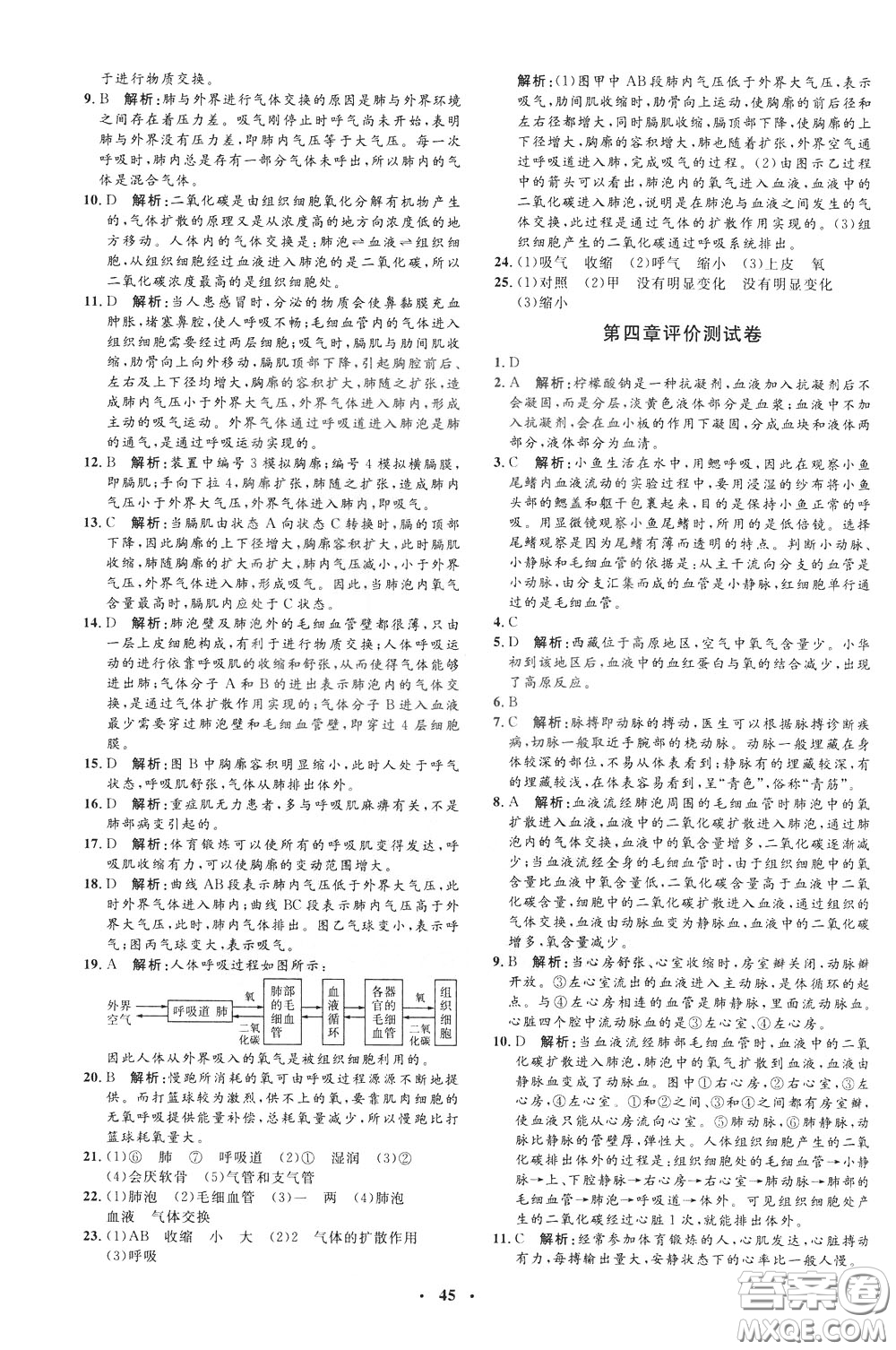 鐘書金牌2020年非常1+1完全題練七年級(jí)下冊(cè)生物R版人教版參考答案