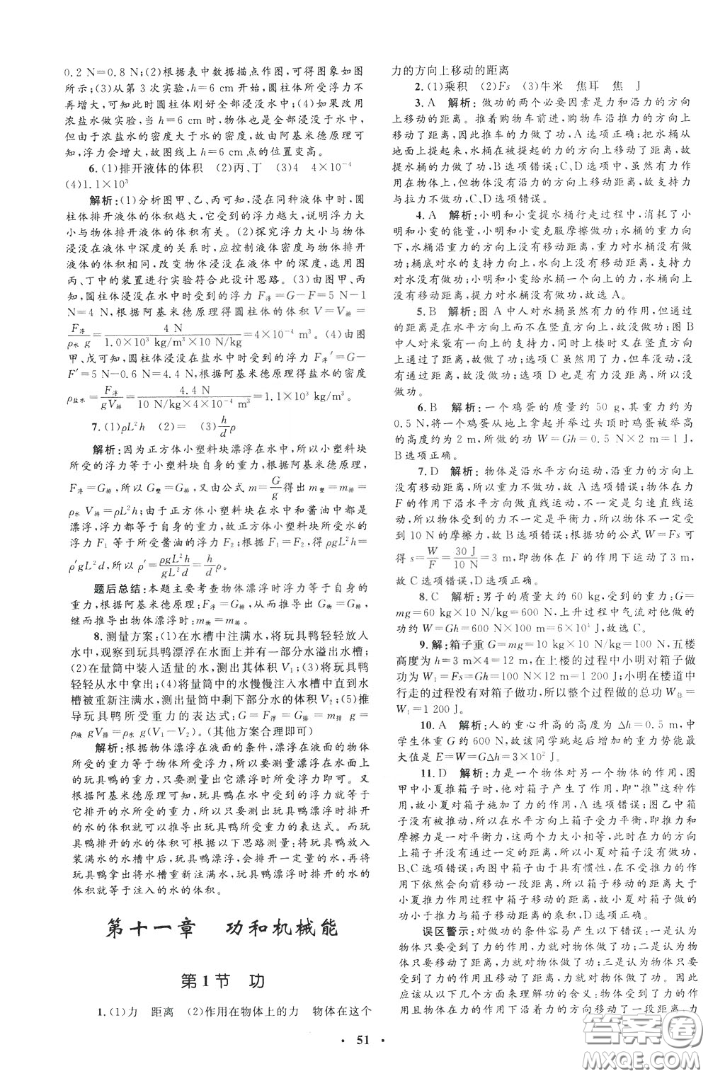 鐘書金牌2020年非常1+1完全題練八年級下冊物理R版人教版參考答案