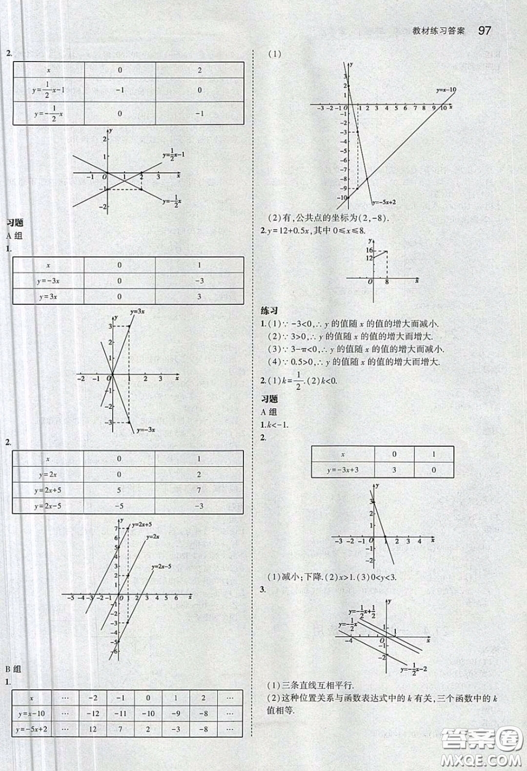 河北教育出版社2020義務(wù)教育教科書八年級數(shù)學下冊冀教版教材課后習題答案