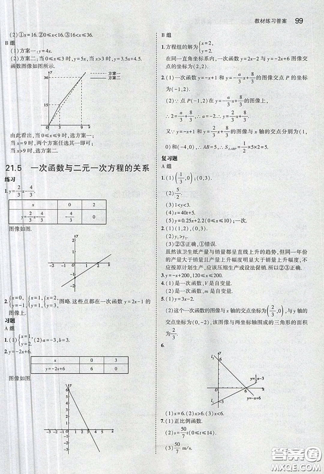 河北教育出版社2020義務(wù)教育教科書八年級數(shù)學下冊冀教版教材課后習題答案