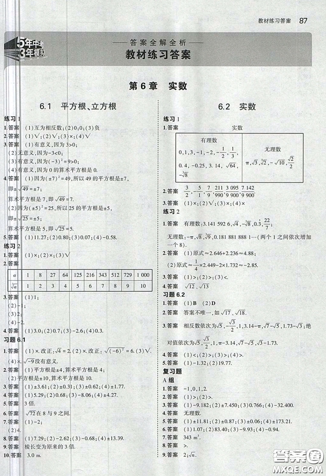 上海科學(xué)技術(shù)出版社2020義務(wù)教育教科書七年級數(shù)學(xué)下冊滬教版教材習(xí)題答案