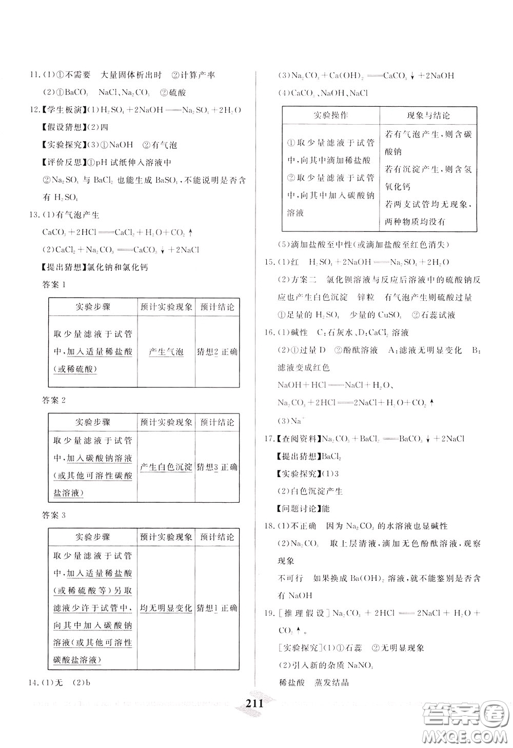 天津人民出版社2020年一飛沖天中考專項精品試題分類化學(xué)參考答案