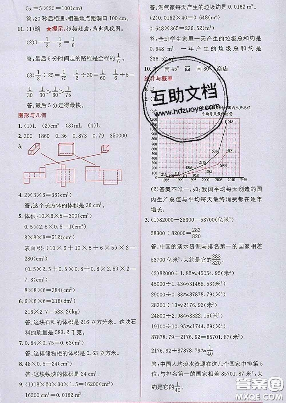 新疆青少年出版社2020春教材1加1五年級數(shù)學(xué)下冊北師版答案