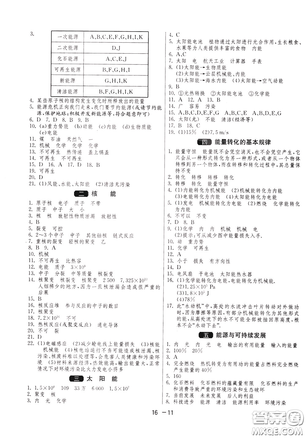 2020升級版1課3練單元達標測試物理九年級下冊JSKJ江蘇科教版參考答案