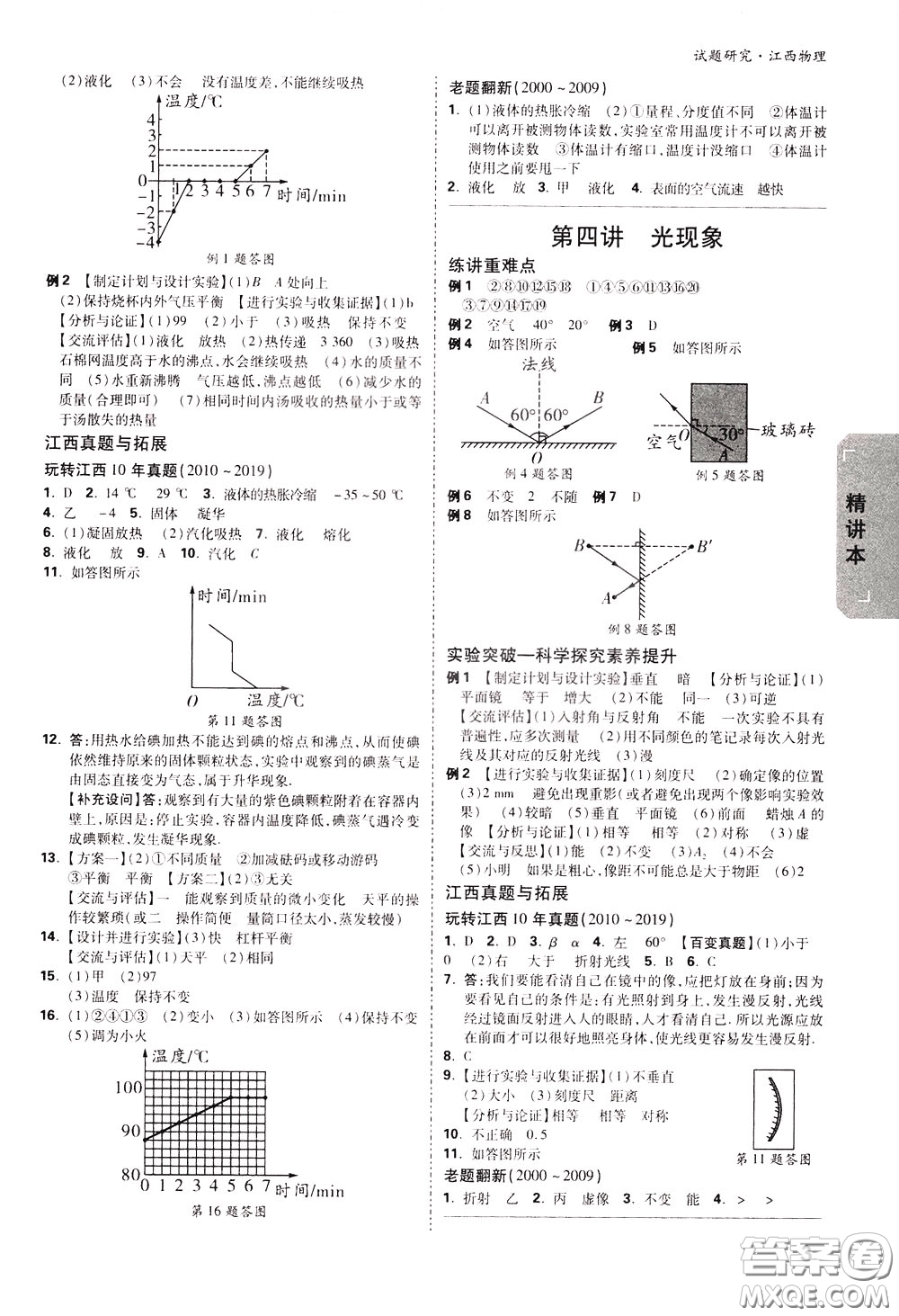 2020年萬唯中考試題研究物理江西專版精講本參考答案