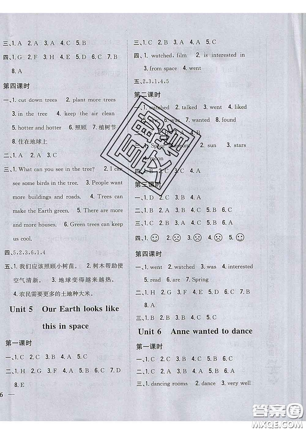 2020春全科王同步課時(shí)練習(xí)六年級(jí)英語下冊(cè)湘少版答案