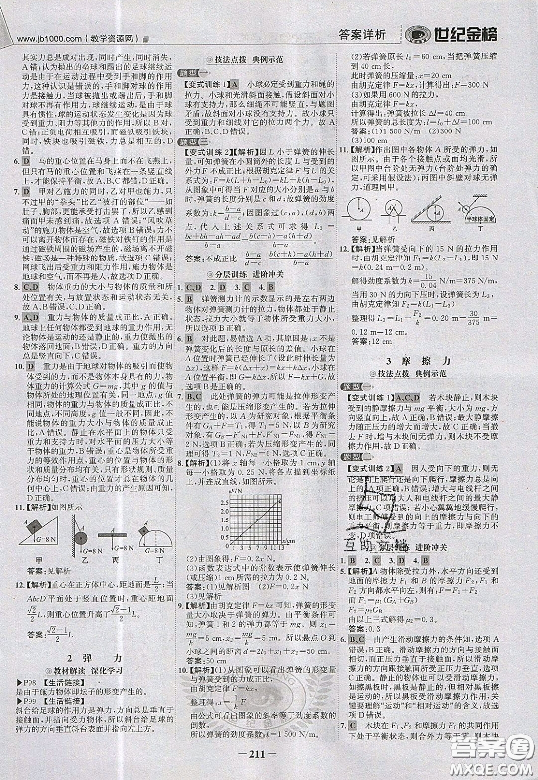 世紀(jì)金榜2020新版金榜大講堂高中物理必修1人教版RJ參考答案