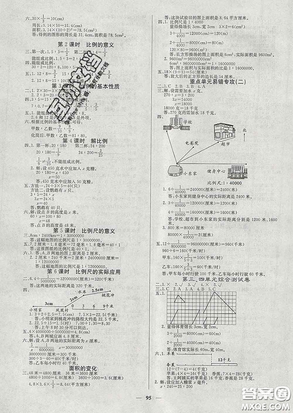 沈陽出版社2020新版梯田文化課堂內(nèi)外六年級數(shù)學下冊蘇教版答案