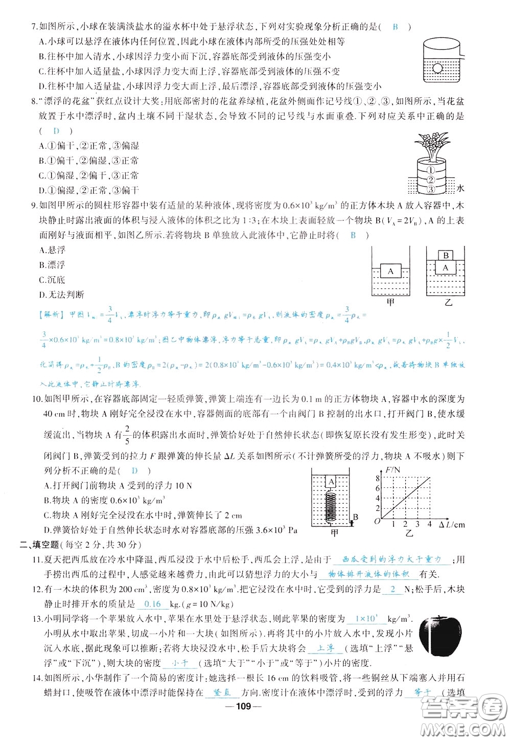 狀元成才路2020年?duì)钤獙?dǎo)練八年級(jí)下冊(cè)物理人教版參考答案