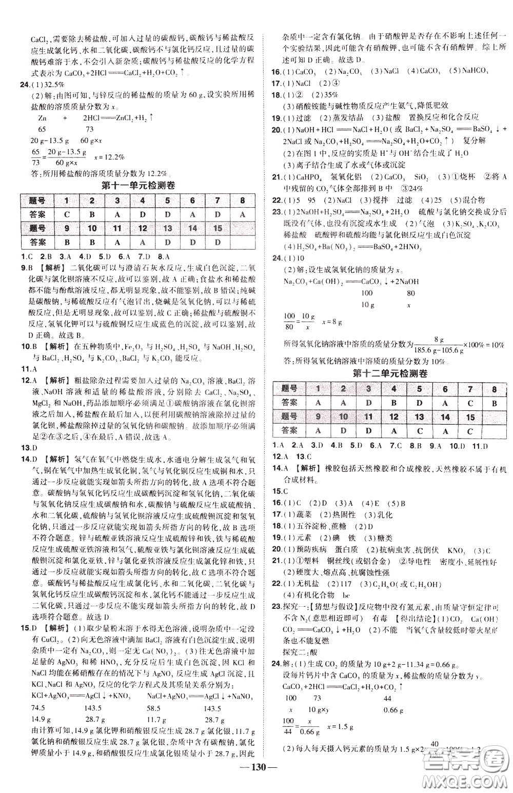 狀元成才路2020年狀元導練九年級下冊化學人教版參考答案