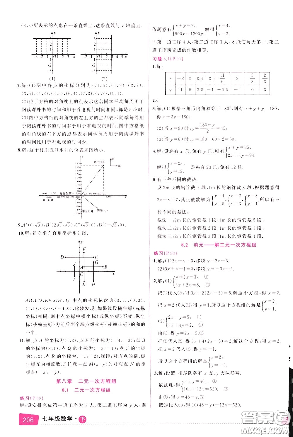 狀元成才路2020年?duì)钤笳n堂導(dǎo)學(xué)案標(biāo)準(zhǔn)本七年級(jí)下冊(cè)數(shù)學(xué)人教版參考答案