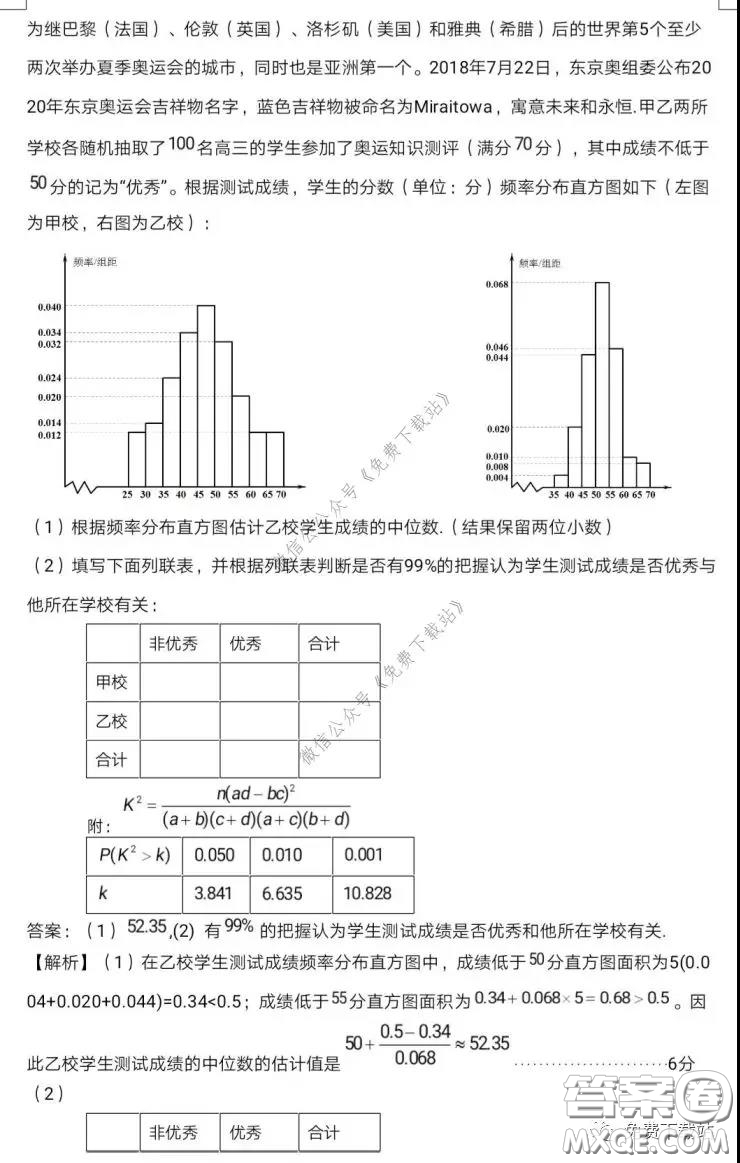 北京專家2020屆高考模擬試卷三文科數(shù)學試題及答案