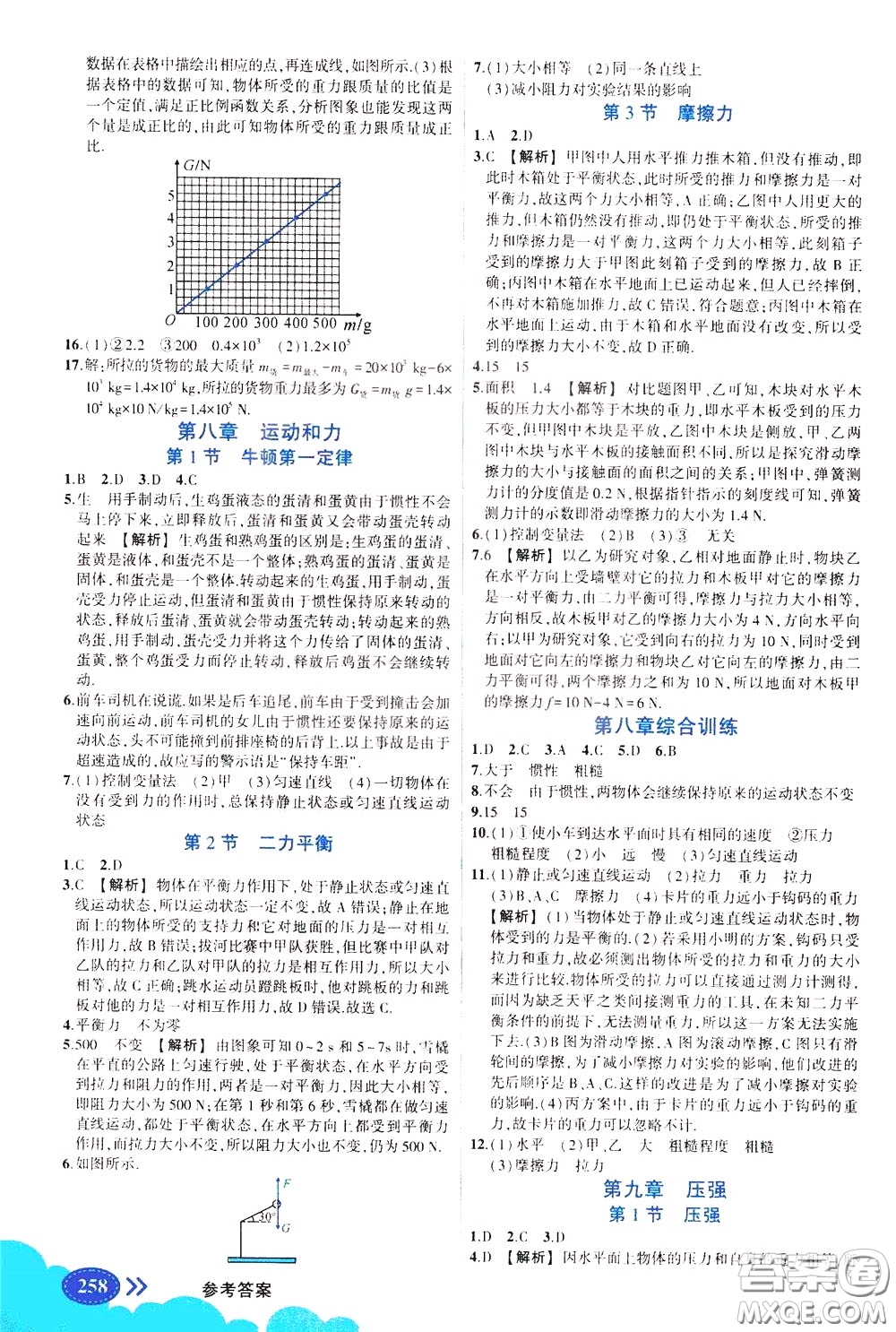 黃岡狀元成才路2020年狀元大課堂好學(xué)案八年級下冊物理人教版參考答案