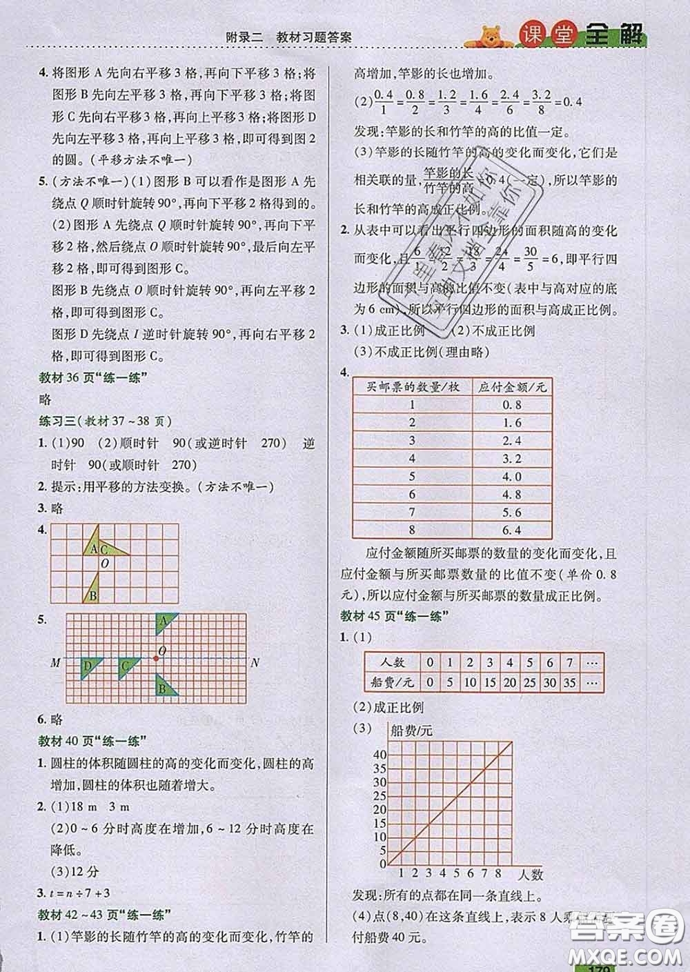 2020新版跳跳熊小學(xué)特級(jí)教師課堂全解六年級(jí)數(shù)學(xué)下冊(cè)北師版答案