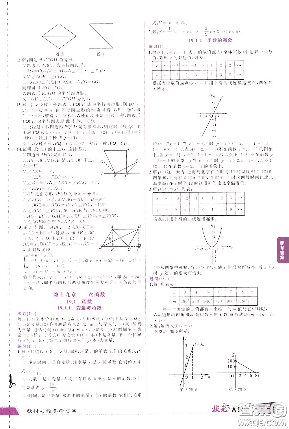 黃岡狀元成才路2020年?duì)钤笳n堂好學(xué)案八年級下冊數(shù)學(xué)人教版參考答案