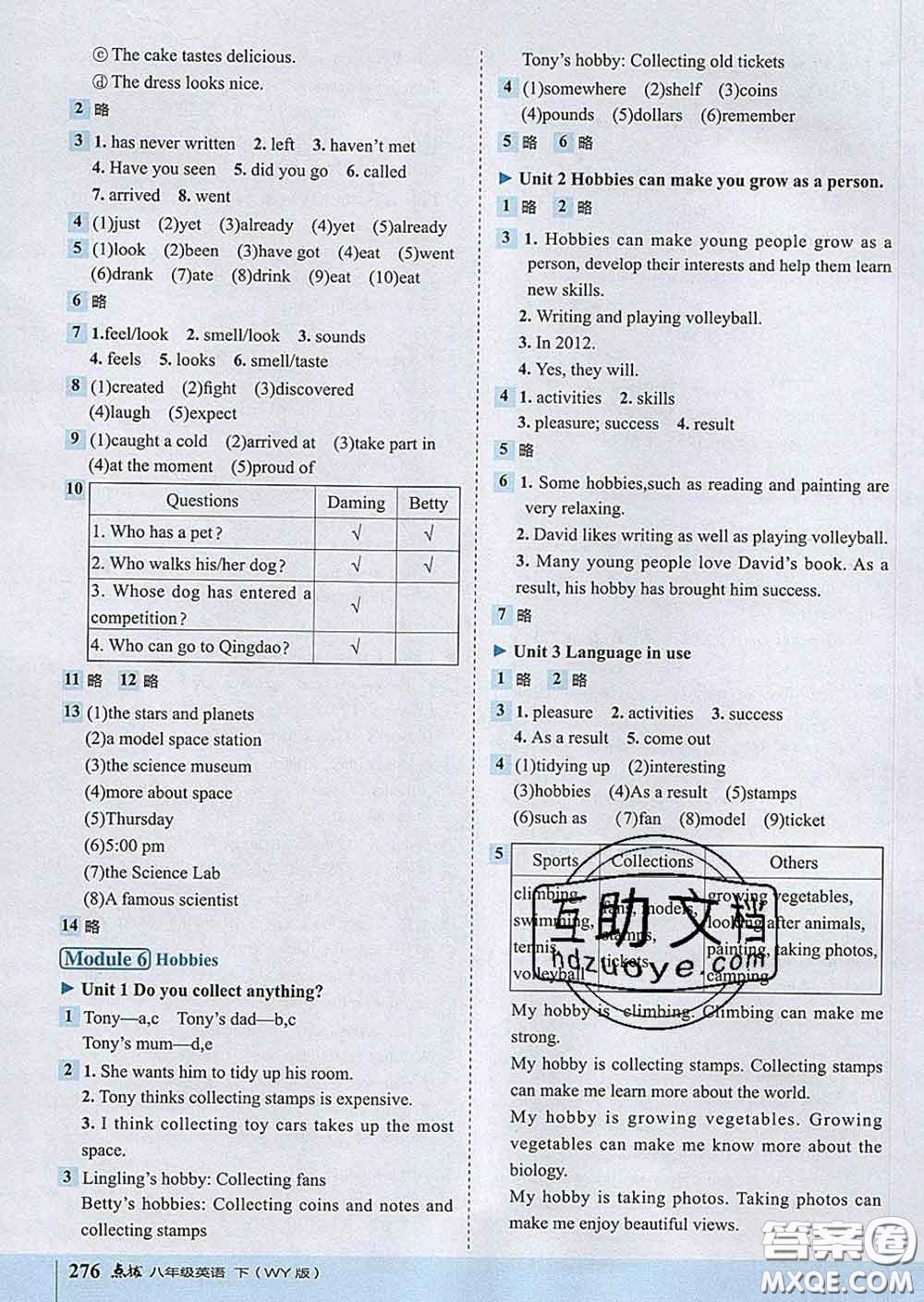 吉林教育出版社2020春特高級教師點撥八年級英語下冊外研版答案