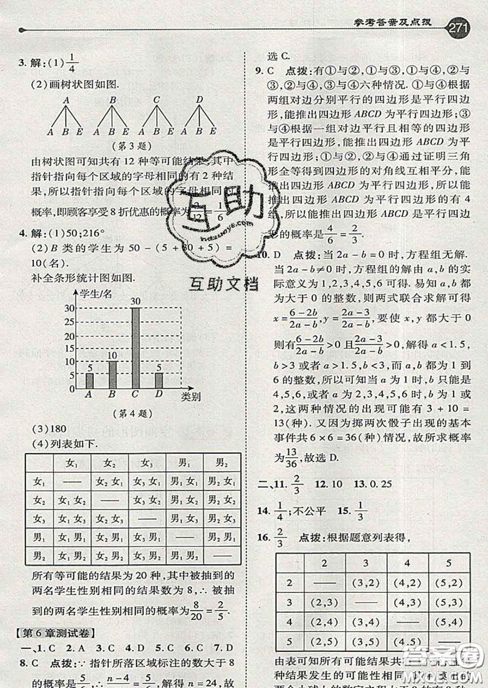 吉林教育出版社2020春特高級教師點撥九年級數(shù)學下冊青島版答案