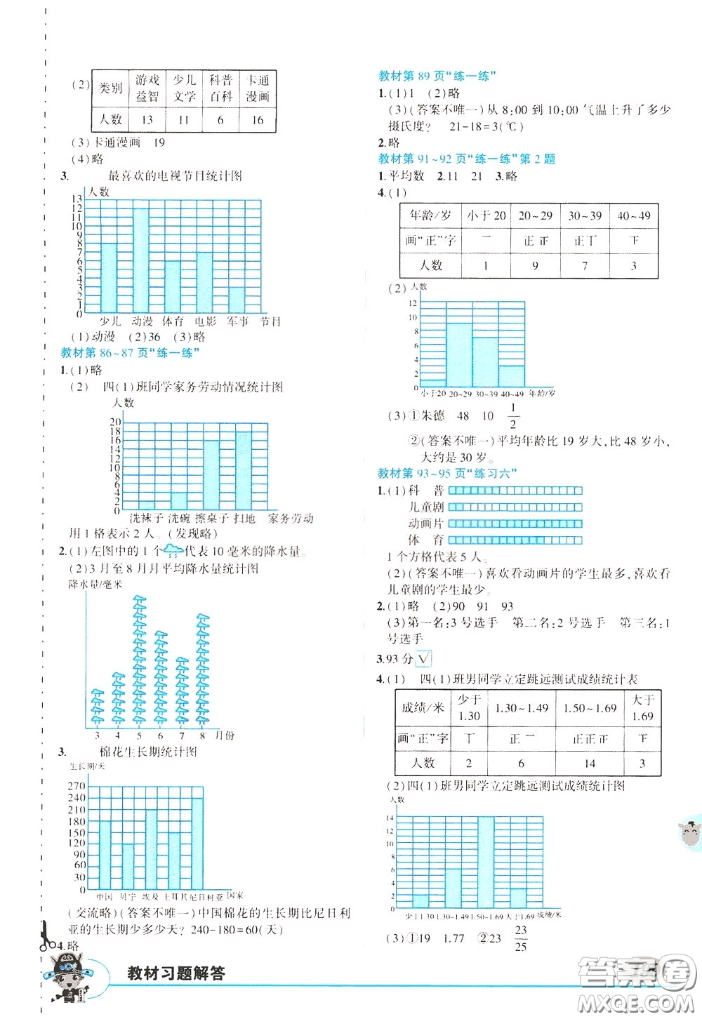 2020年狀元大課堂好學(xué)案四年級下冊數(shù)學(xué)北師版參考答案