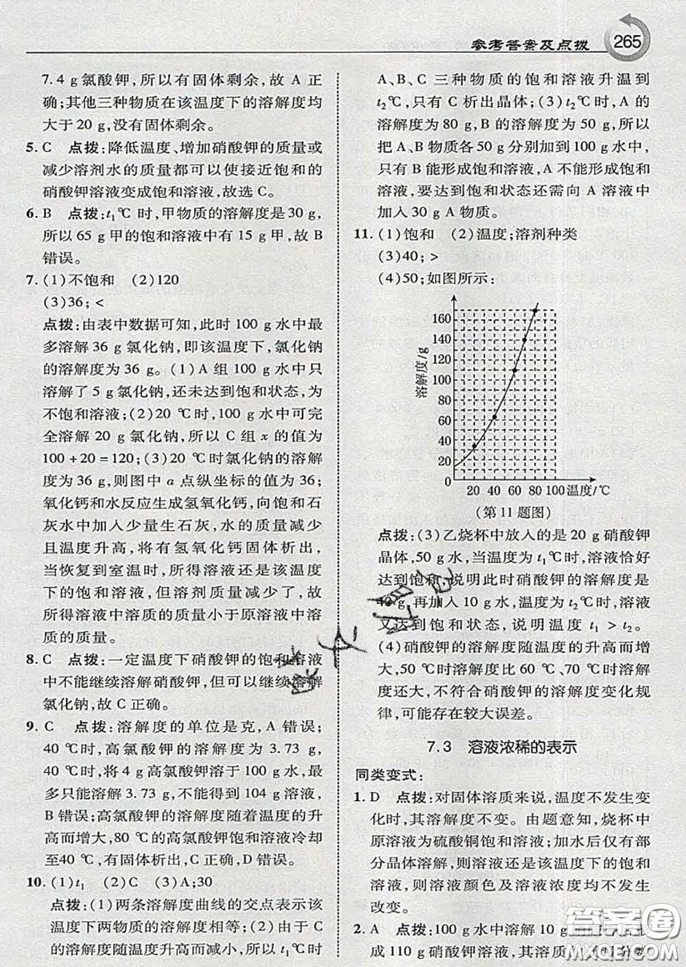 吉林教育出版社2020春特高級教師點撥九年級化學(xué)下冊科學(xué)版答案