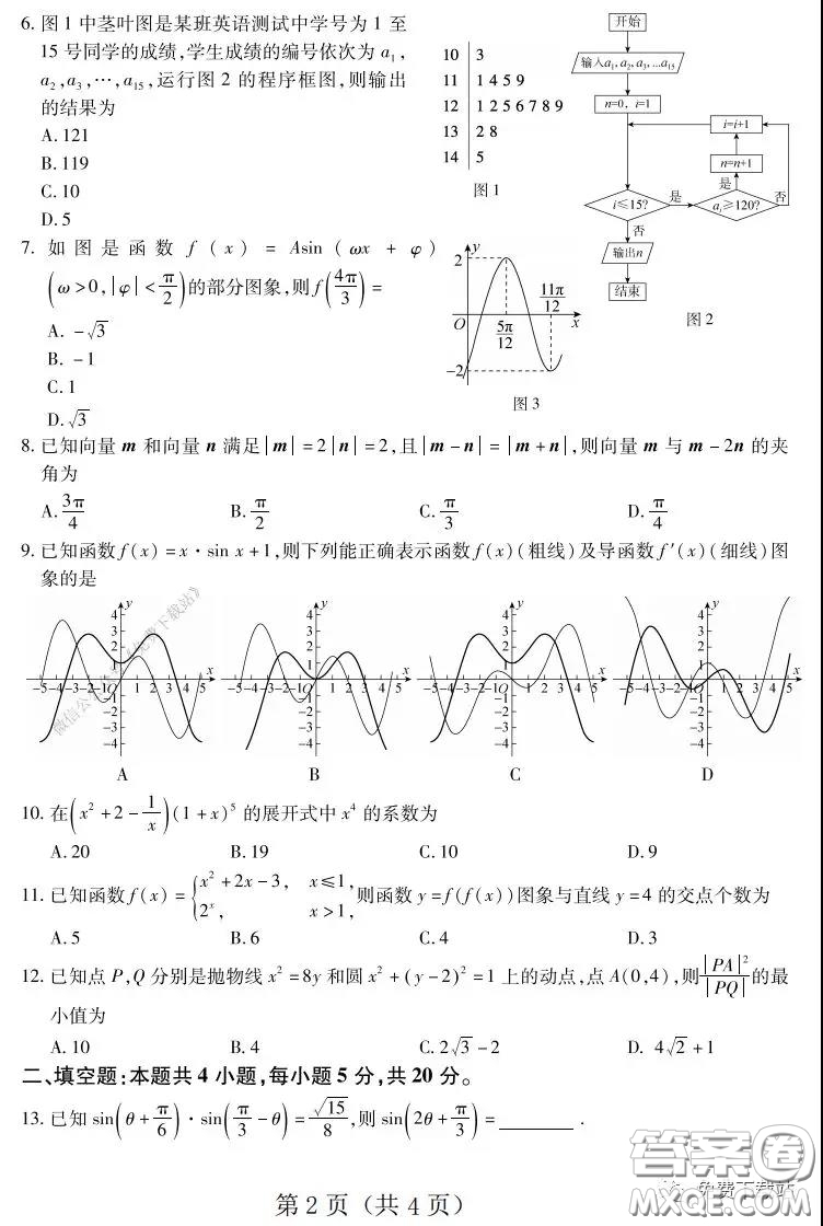 百師聯(lián)盟2020屆高三練習(xí)五全國卷I理科數(shù)學(xué)試題及答案