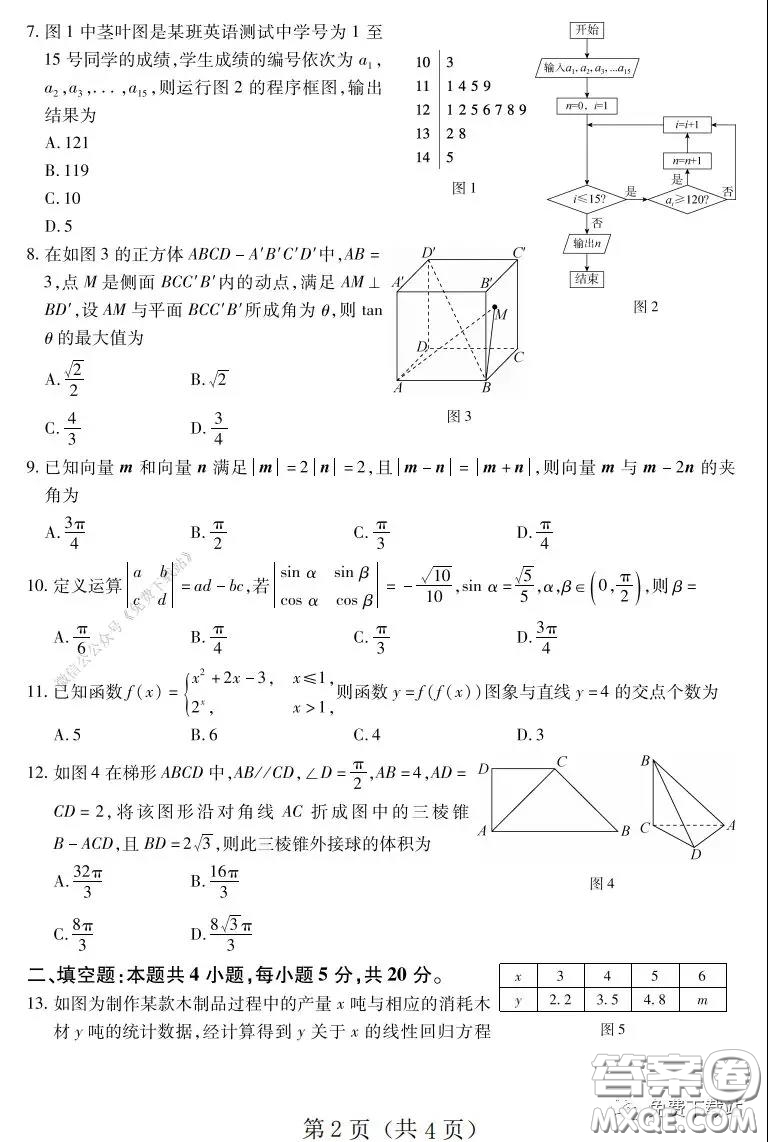 百師聯(lián)盟2020屆高三練習(xí)五全國(guó)卷I文科數(shù)學(xué)試題及答案