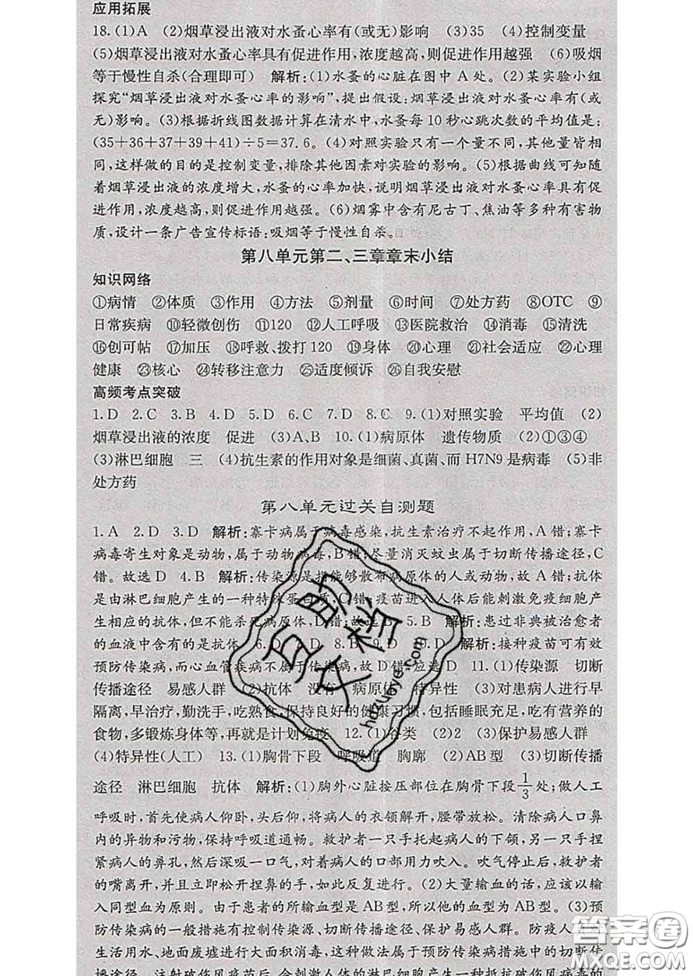 梯田文化2020春課堂點(diǎn)睛八年級生物下冊人教版答案