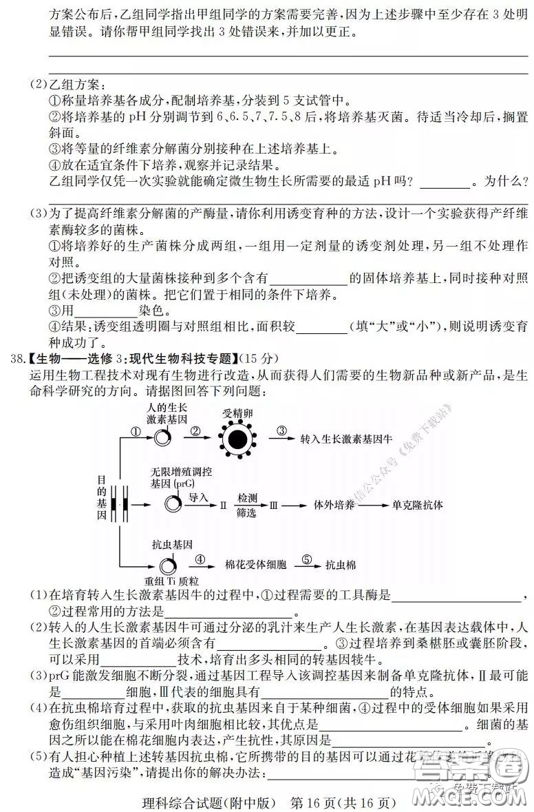 炎德英才大聯(lián)考湖南師大附中2020屆高三月考試卷六理科綜合試題及答案