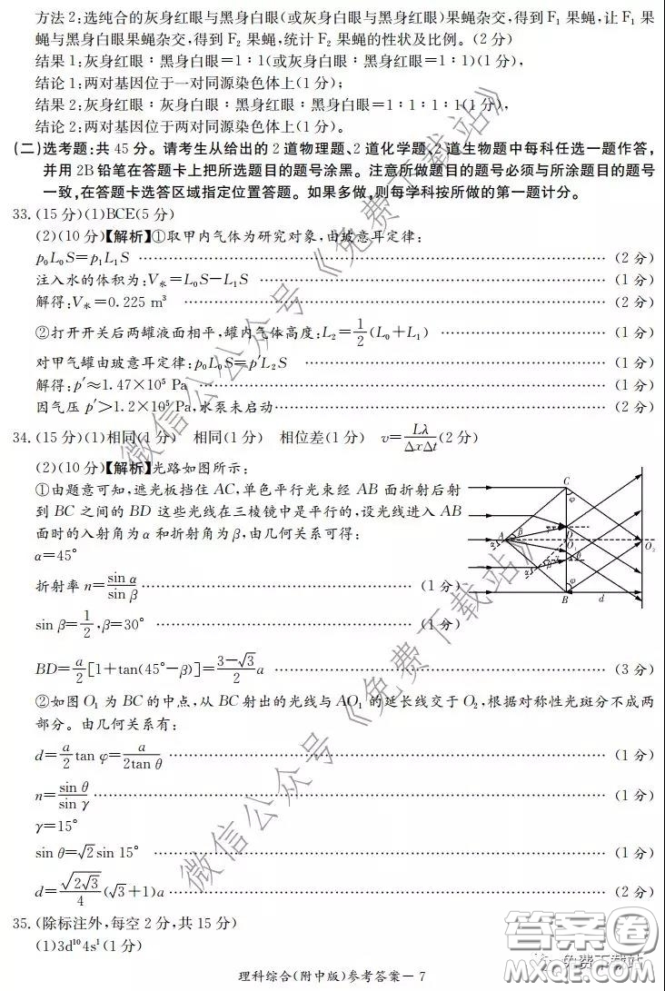 炎德英才大聯(lián)考湖南師大附中2020屆高三月考試卷六理科綜合試題及答案