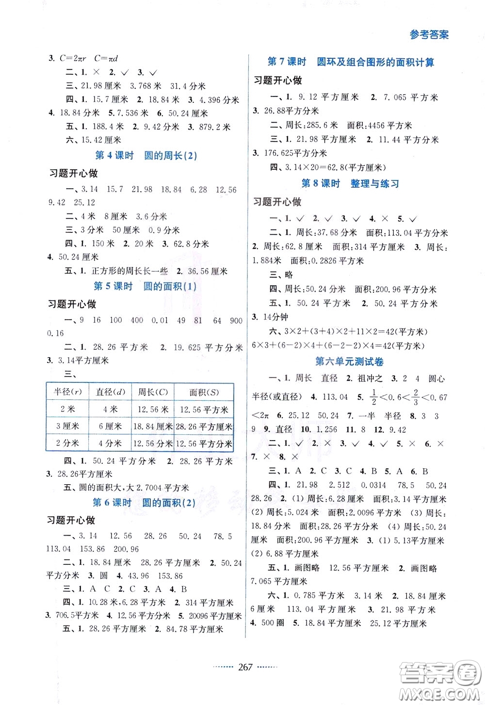 2020年名師點(diǎn)撥課課通教材全解析數(shù)學(xué)五年級(jí)下冊(cè)江蘇版參考答案