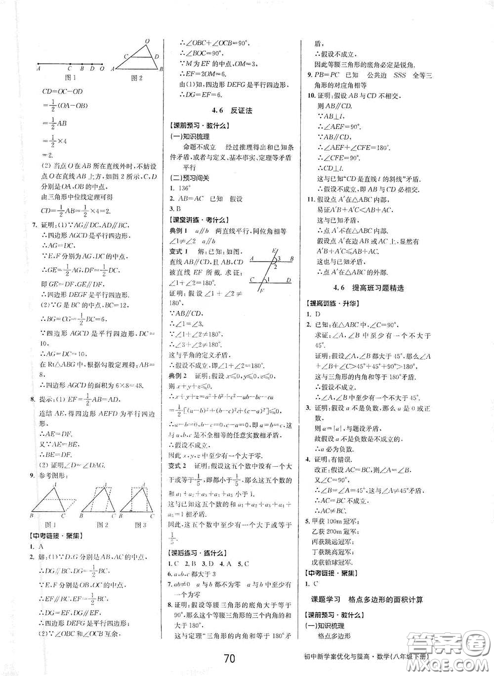 天津科學(xué)技術(shù)出版社2020初中新學(xué)案優(yōu)化與提高八年級(jí)數(shù)學(xué)下冊(cè)B版答案