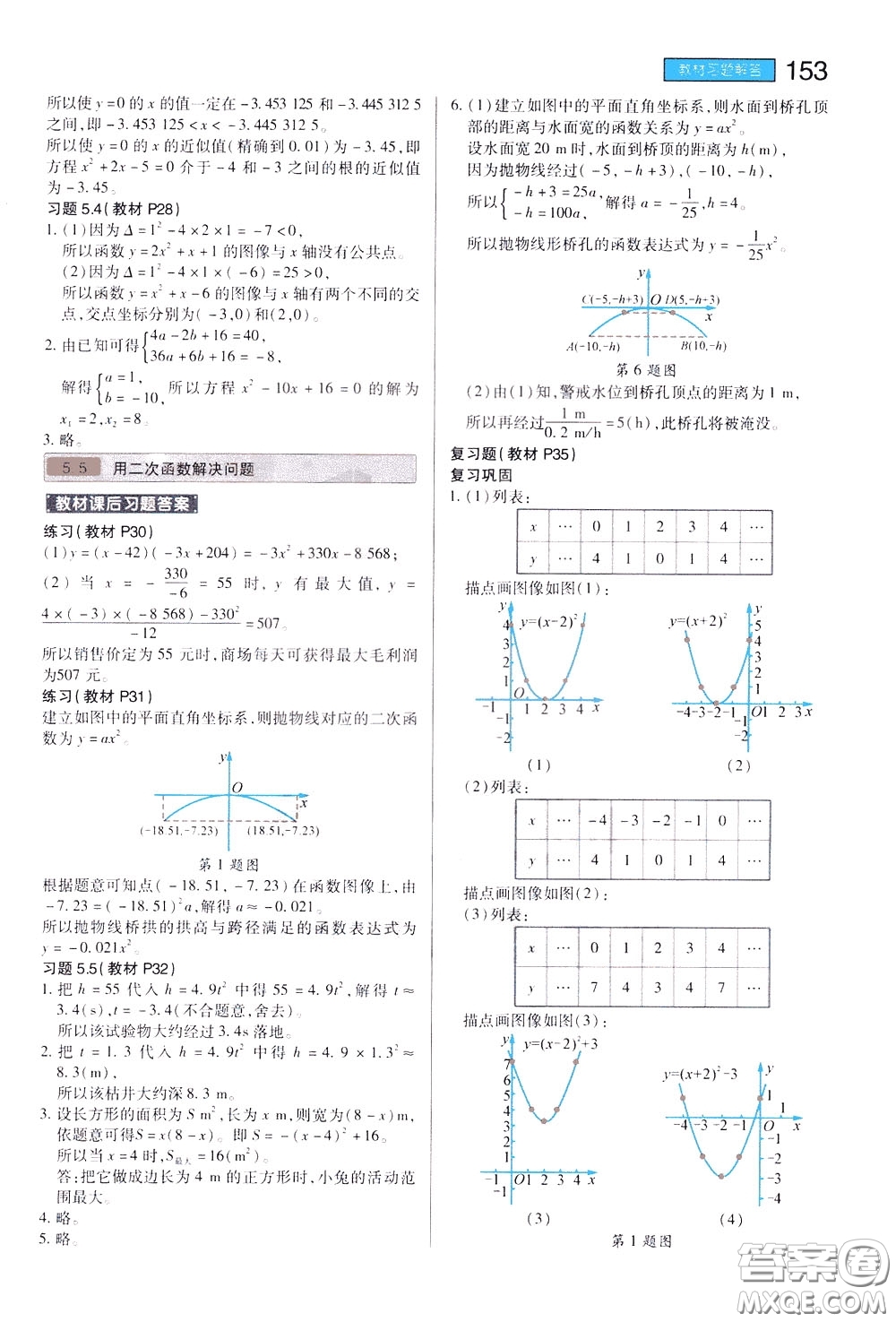 2020年王后雄初中教材完全解讀九年級下冊數(shù)學(xué)SKSX蘇科版參考答案