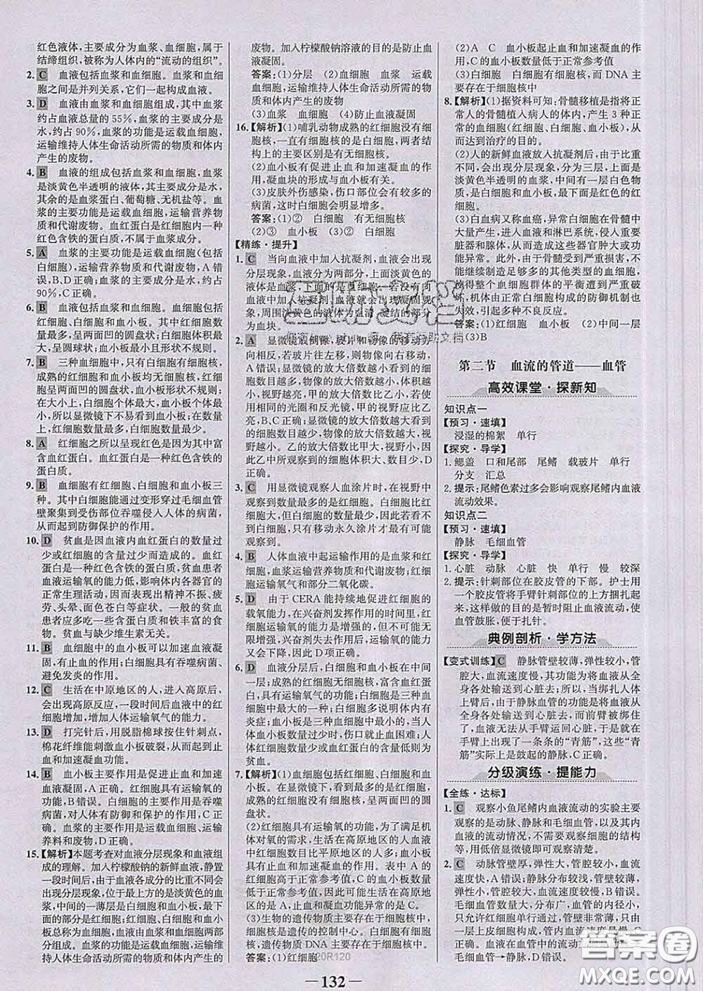 2020新版世紀(jì)金榜金榜學(xué)案七年級(jí)生物下冊(cè)人教版答案