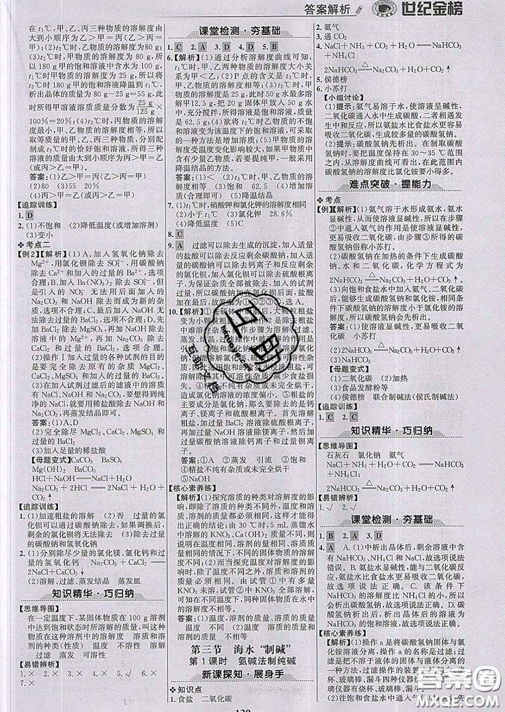 2020新版世紀(jì)金榜金榜學(xué)案九年級化學(xué)下冊魯教版答案