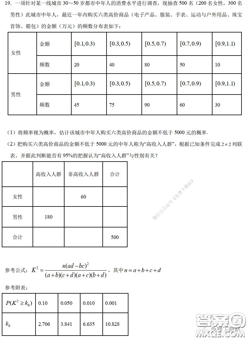 2020年全國(guó)高等學(xué)校統(tǒng)一招生考試武漢二月調(diào)考仿真模擬文科數(shù)學(xué)試題及答案