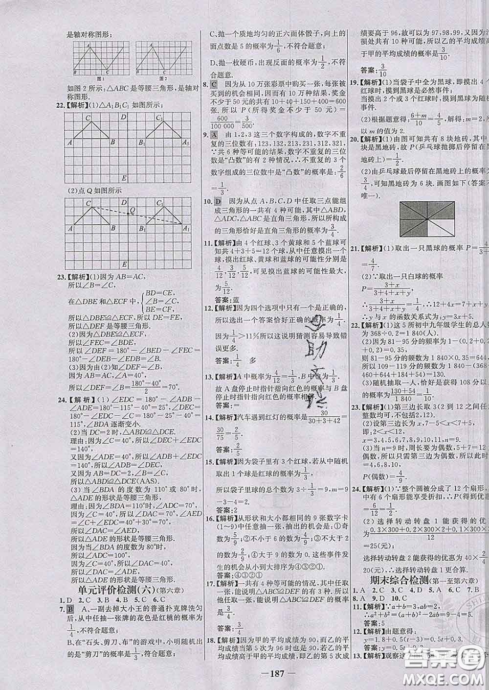 2020春世紀金榜百練百勝七年級數(shù)學下冊北師版答案