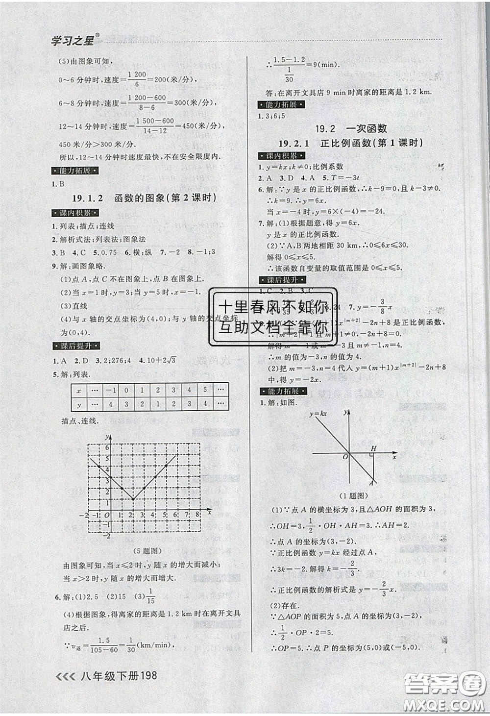 2020年學(xué)習(xí)之星課課幫大連市中學(xué)生同步作業(yè)八年級數(shù)學(xué)下冊人教版答案