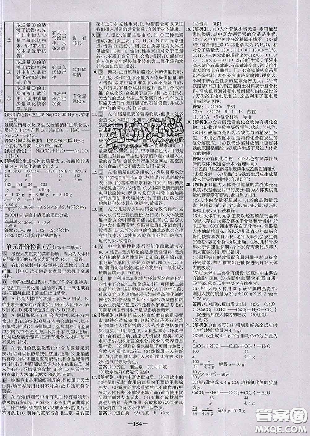 2020春世紀(jì)金榜百練百勝九年級化學(xué)下冊人教版答案