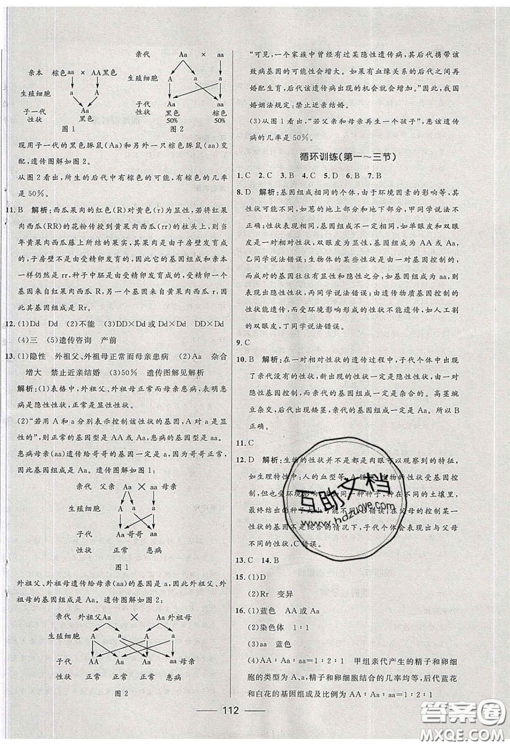 贏在起跑線2020奪冠百分百新導(dǎo)學(xué)課時練八年級生物下冊人教版答案